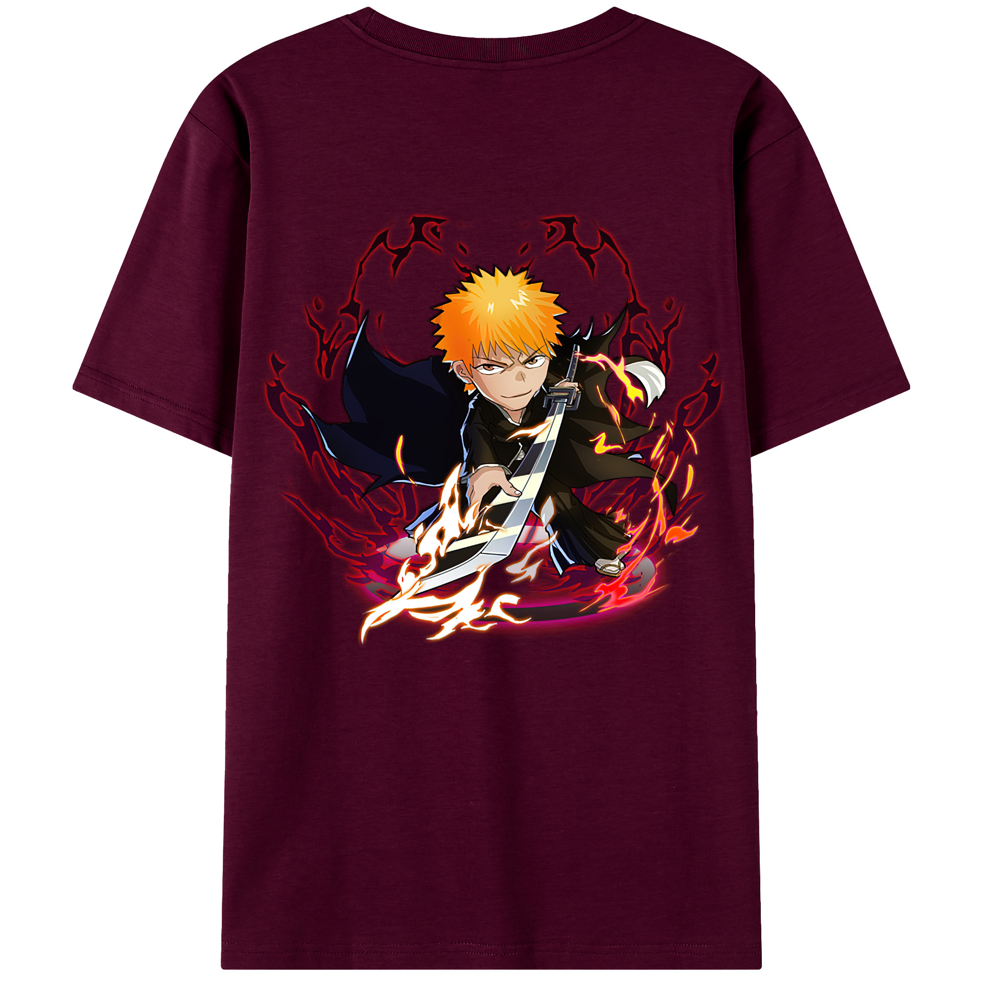 （画像用） ブリーチ 黒崎一護（くろさき いちご）BLEACH Kurosaki Ichigo レディース半袖Tシャツ(バックプリント)